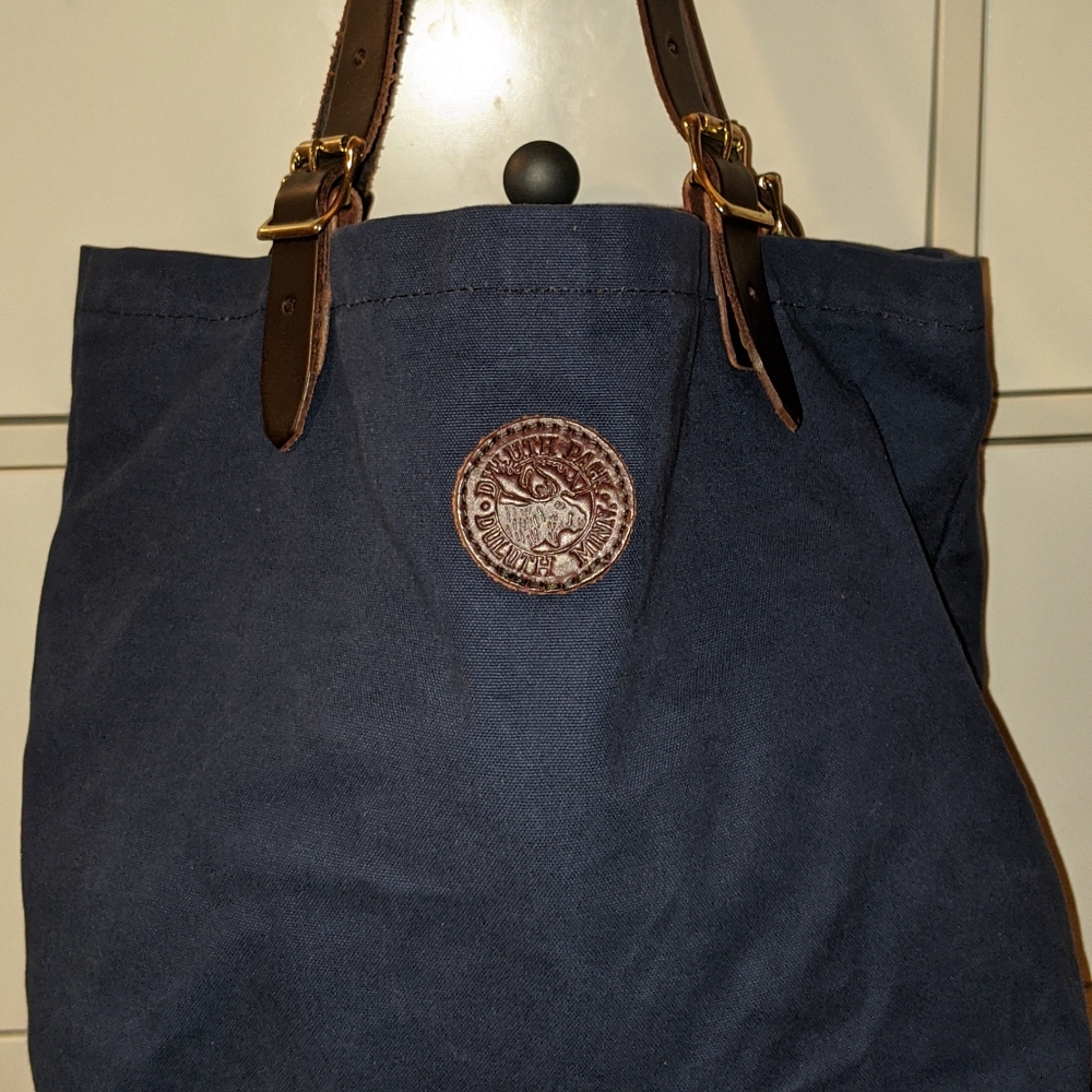 Duluth Pack Canvas Tote Bag in Navy Blue